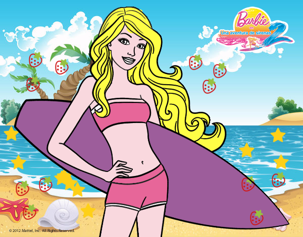 Barbie con tabla de surf