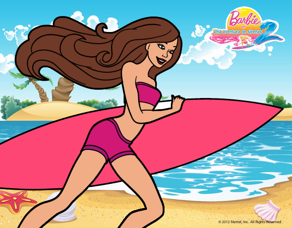 Barbie corre al agua