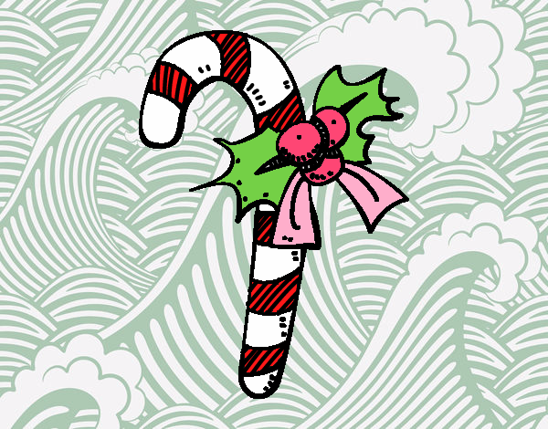 Dibujo Bastón de caramelo de Navidad pintado por Lucia626