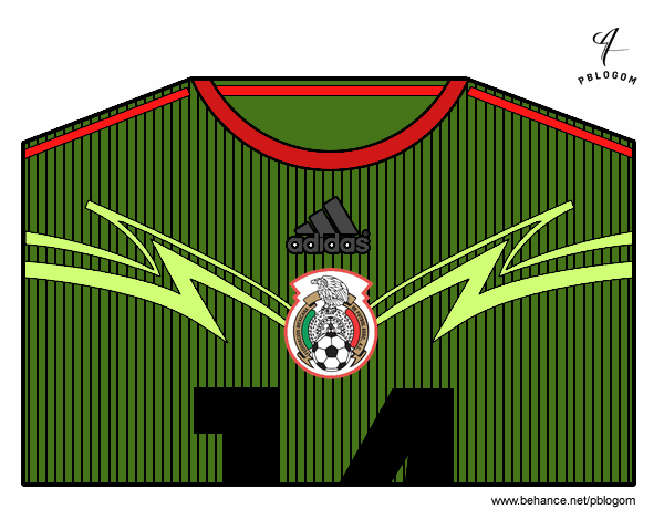 Camiseta del mundial de fútbol 2014 de México