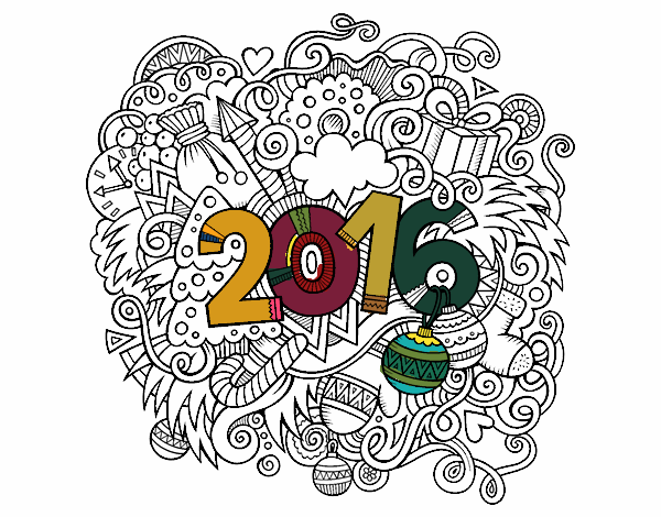 dibujo de año nuevo 2016