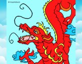 Dibujo Dragón japonés pintado por camiii l
