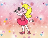 Estrella del pop cantando