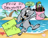 Dibujo Feliz día dibujantes pintado por LunaLunita