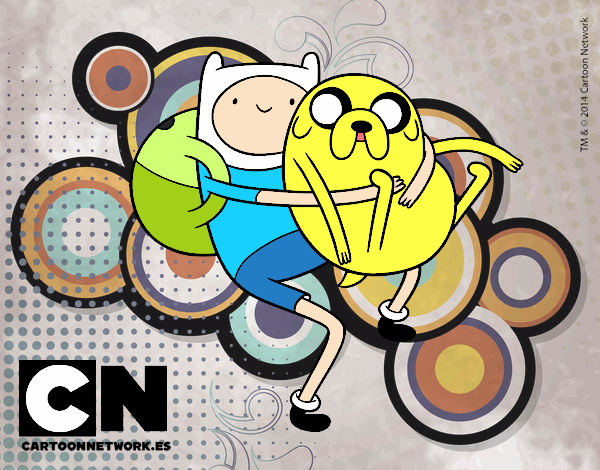 Finn y Jake abrazados