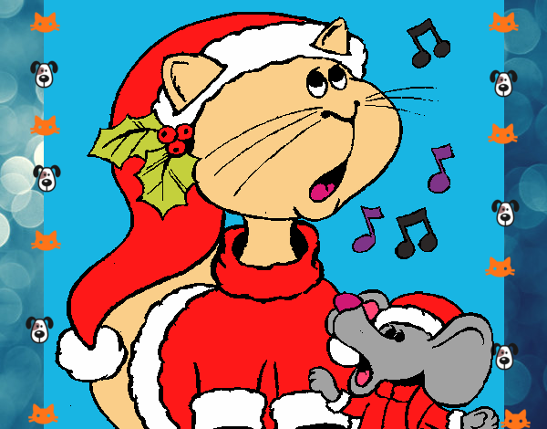 Gato y ratón navideños