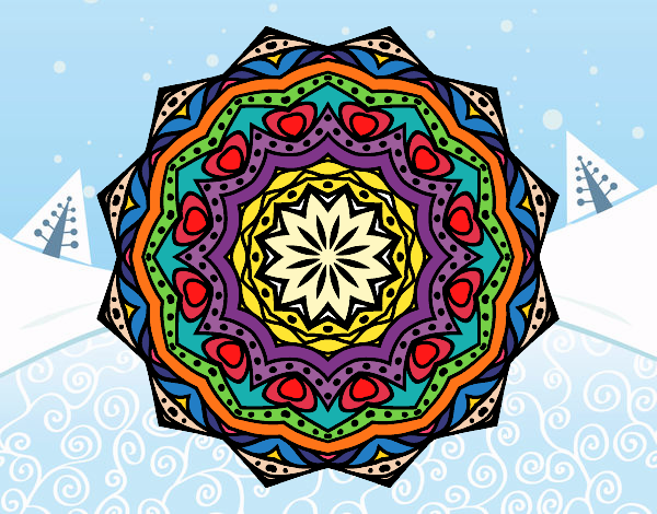 Dibujo Mandala con estratos pintado por  azla