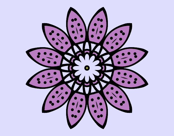 Dibujo Mandala flor con pétalos pintado por michinita