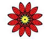 Dibujo Mandala flor con pétalos pintado por encarnarue
