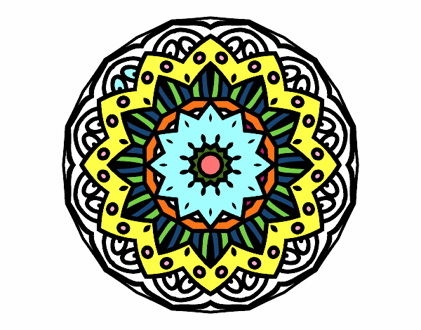 Dibujo Mandala modernista pintado por andreitak