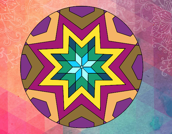 Dibujo Mandala mosaico estrella pintado por Saritita