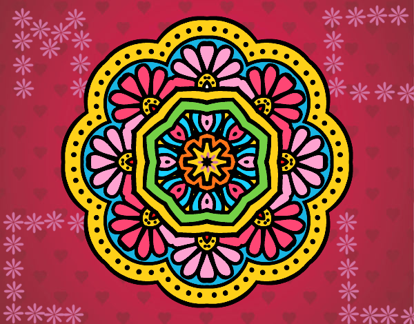 Dibujo Mandala mosaico modernista pintado por camiii l