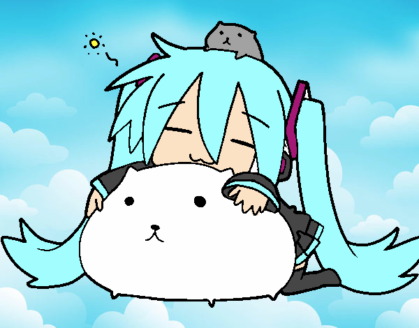 Miku con gatitos