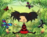 Niña con mariposas