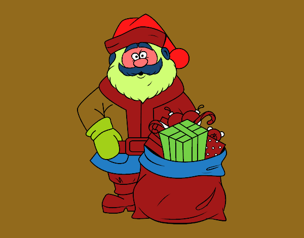 Papá Noel con bolsa de regalos