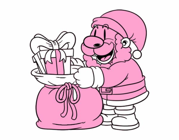 Santa Claus ofreciendo regalos