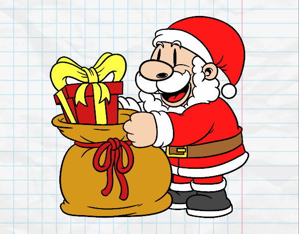 Santa Claus ofreciendo regalos