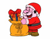 Santa Claus ofreciendo regalos