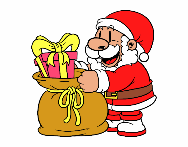 Santa Claus ofreciendo regalos