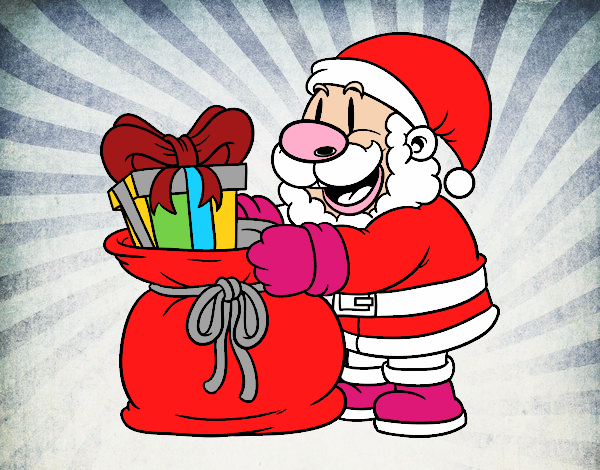 Santa Claus ofreciendo regalos