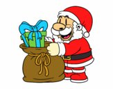 Santa Claus ofreciendo regalos