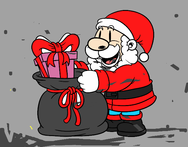 Santa Claus ofreciendo regalos