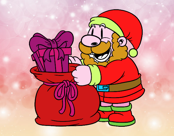 Santa Claus ofreciendo regalos