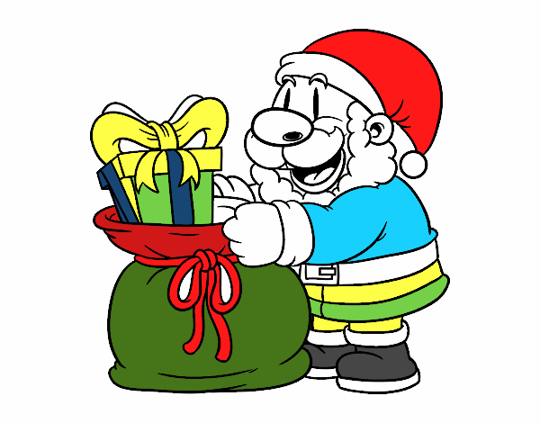 Santa Claus ofreciendo regalos