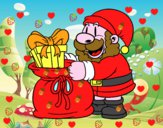 Santa Claus ofreciendo regalos