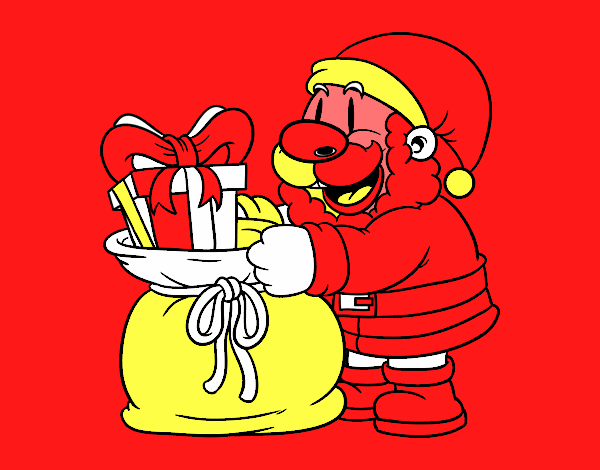 Santa Claus ofreciendo regalos