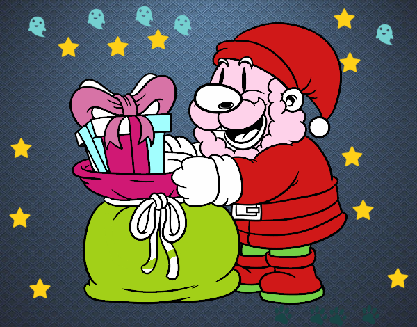 Santa Claus ofreciendo regalos