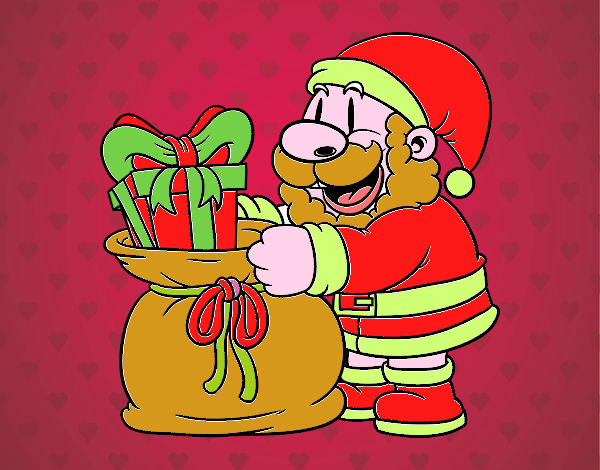 Santa Claus ofreciendo regalos