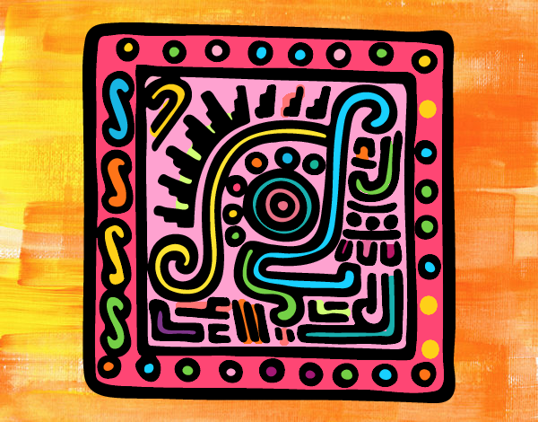 Dibujo Símbolo maya pintado por camiii l