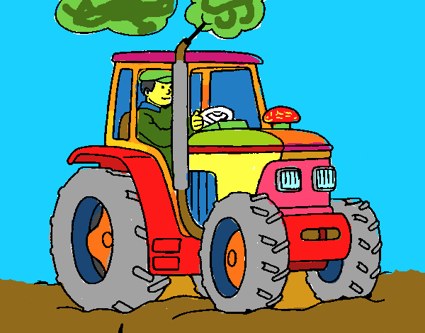 Tractor en funcionamiento