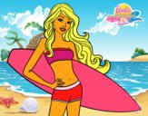 Barbie con tabla de surf