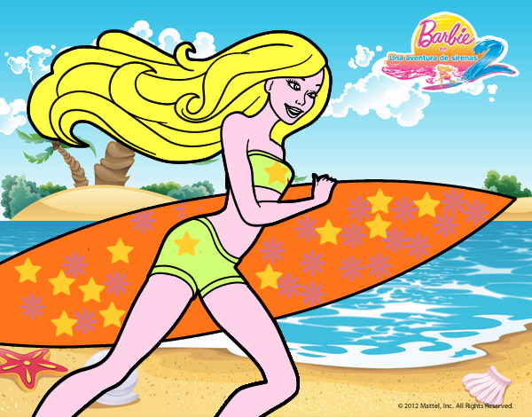 Barbie corre al agua