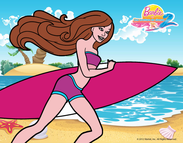 Barbie corre al agua