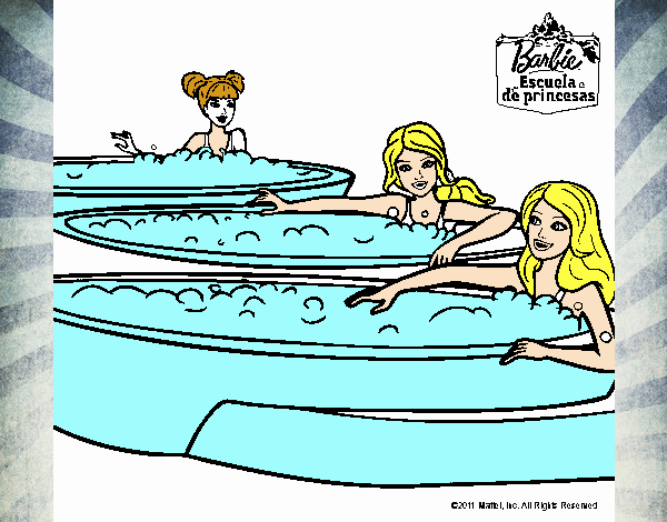 Barbie y sus amigas en el jacuzzi