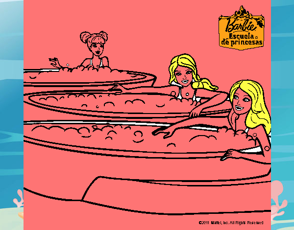 Barbie y sus amigas en el jacuzzi