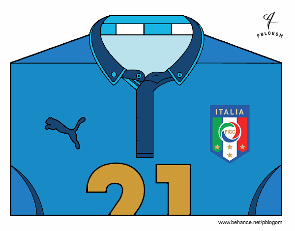 Camiseta del mundial de fútbol 2014 de Italia