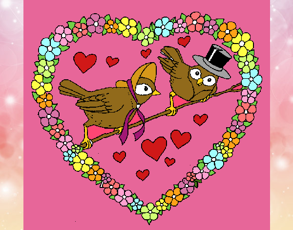 Dibujo Corazón con pájaros pintado por andy2016