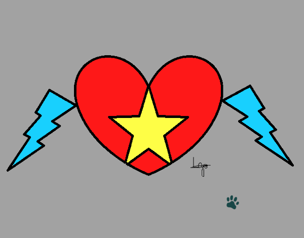 Dibujo Corazón estrella pintado por LuliTFM