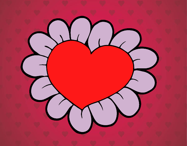 Dibujo Corazón flor pintado por andreina12