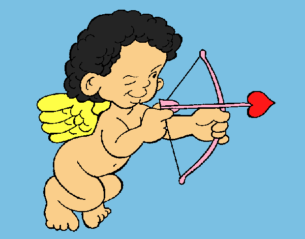 Dibujo Cupido apuntando con la flecha pintado por LunaLunita