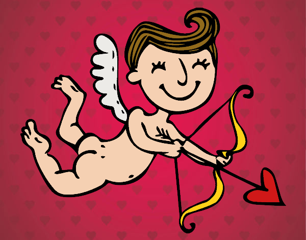 Dibujo Cupido contento con flecha pintado por andy2016