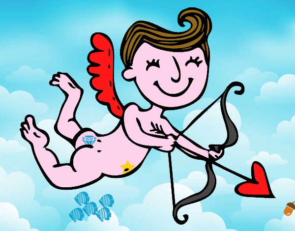 Cupido contento con flecha