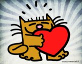 Dibujo El gato y el corazón pintado por Osobal