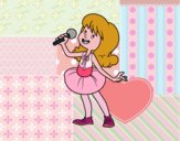 Estrella del pop cantando