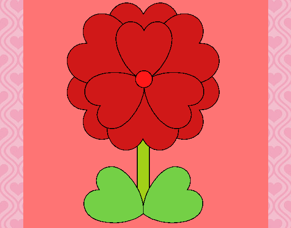 Dibujo Flor de corazones pintado por andy2016