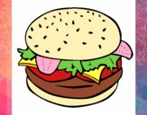 Dibujo Hamburguesa completa pintado por pinkipaint